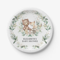 Chic Woodland Animals Greenery Forest Baby shower