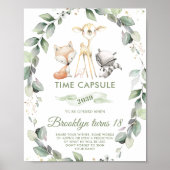 Chic Woodland Animals Greenery Time Capsule Poster (Voorkant)