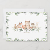 Chic Woodland Animals Greenery Verjaardagsfoto Kaart (Achterkant)