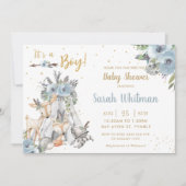 Chic Woodland Animals Tribal Boho Boy Baby shower Kaart (Voorkant)