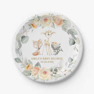 Chic Woodland Animals Yellow Florence Baby shower Papieren Bordje