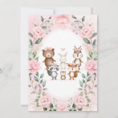 Chic Woodland Baby shower door Mail Blush Floral Kaart (Achterkant)