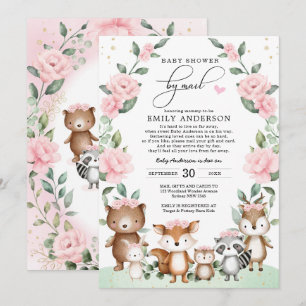 Chic Woodland Baby shower door Mail Blush Floral Kaart