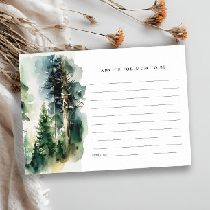 Chic Woodland Forest Advice voor Baby shower Informatiekaartje