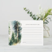 Chic Woodland Forest Advice voor Baby shower Informatiekaartje (Staand voorkant)