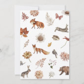 Chic Woodland Forest Animals Neutraal Baby shower Kaart (Achterkant)