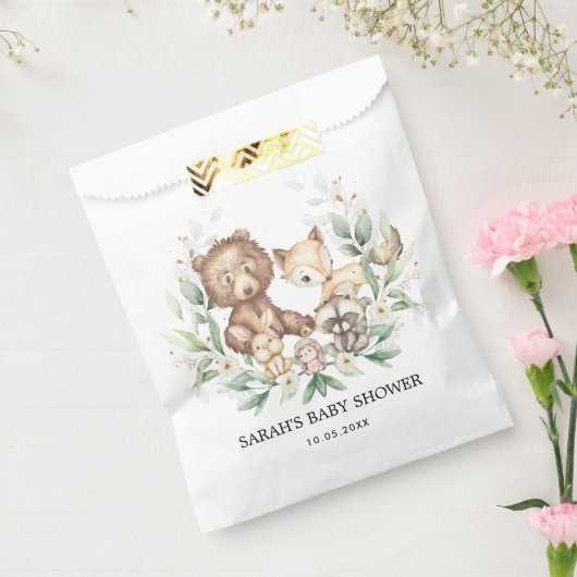 Chic Woodland Forest Animals Neutral Baby Verjaard Bedankzakje (Gezegeld)
