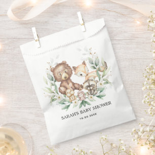 Chic Woodland Forest Animals Neutrale Baby Birthda Bedankzakje