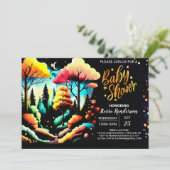 Chic Woodland Forest Baby shower Kaart (Staand voorkant)