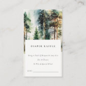 Chic Woodland Forest Diaper Raffle Baby shower Informatiekaartje (Voorkant)