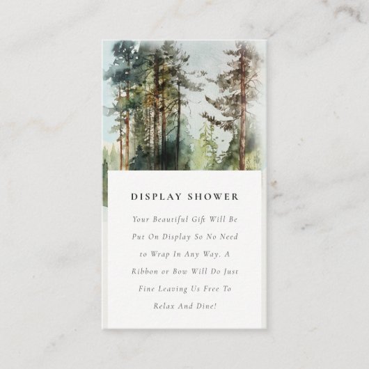 Chic Woodland Forest Display Shower Baby shower Informatiekaartje (Voorkant)