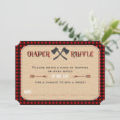 Chic Woodland Lumberjack Boy Diaper Raffle Ticket Kaart (Staand voorkant)