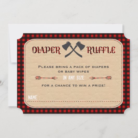 Chic Woodland Lumberjack Boy Diaper Raffle Ticket Kaart (Voorkant)