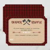 Chic Woodland Lumberjack Boy Diaper Raffle Ticket Kaart (Voorkant / Achterkant)