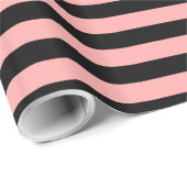 CHIC WRAPPING PAPER_04 BLUSH PINK/BLACK STRIPES CADEAUPAPIER (Rol Hoek)