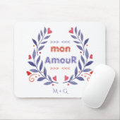 Chic Wreath Mon Amour Typografie Valentijnsdag Muismat (Met muis)
