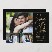 Chic Writing BEWERKBARE KLEUR Save The Date Kaart (Voorkant / Achterkant)