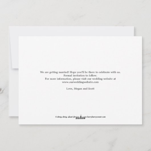 Chic Writing BEWERKBARE KLEUR Save The Date Kaart (Achterkant)