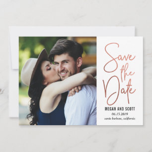Chic Writing BEWERKBARE KLEUR Save The Date RoseGo