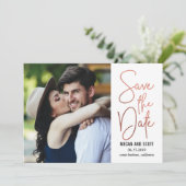 Chic Writing BEWERKBARE KLEUR Save The Date RoseGo (Staand voorkant)