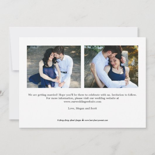 Chic Writing BEWERKBARE KLEUR Save The Date RoseGo (Achterkant)