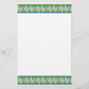 Chic Writing Paper: Lilies of the Valley, Blue Briefpapier