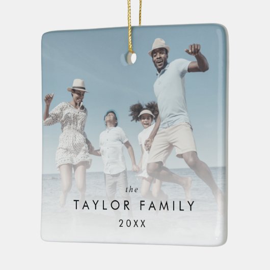 Chic Yarly Family Photo Keepomwille Keramisch Ornament (Links)