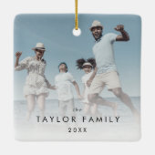 Chic Yarly Family Photo Keepomwille Keramisch Ornament (Achterkant)