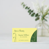 Chic Yellow and Green Ornamental Squiggins  Visitekaartje (Staand voorkant)