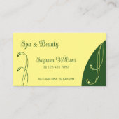 Chic Yellow and Green Ornamental Squiggins  Visitekaartje (Voorkant)