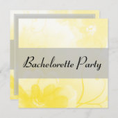 Chic Yellow and Grey Flower Bachelorette Party Kaart (Voorkant / Achterkant)