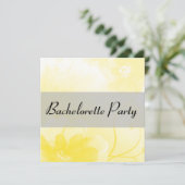 Chic Yellow and Grey Flower Bachelorette Party Kaart (Staand voorkant)