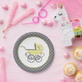 Chic Yellow Baby Buggy-Baby shower Bord (Feest)