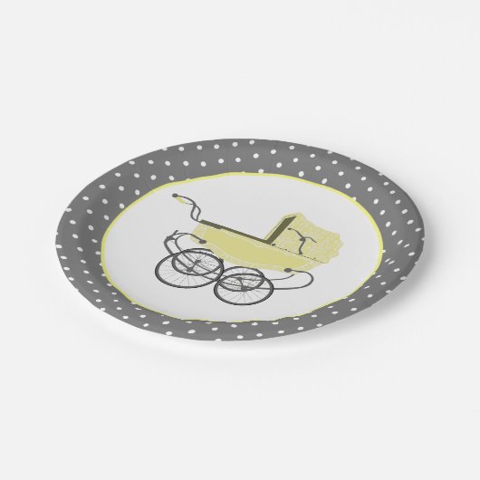 Chic Yellow Baby Buggy-Baby shower Bord (Gekanteld)