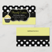 Chic Yellow & Black Custom Bakery Visitekaartje (Voorkant / Achterkant)