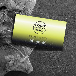 Chic Yellow Black gradiënt Sparkle Jewelen toevoeg Visitekaartje