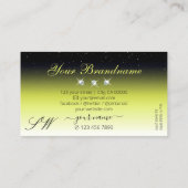 Chic Yellow Black Ombre Sparkle Diamonds Initialen Visitekaartje (Achterkant)