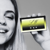 Chic Yellow Black Ombre Sparkle Diamonds Initialen Visitekaartje