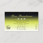 Chic Yellow Black Ombre Sparkle Diamonds met Logo Visitekaartje (Achterkant)