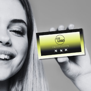 Chic Yellow Black Ombre Sparkle Diamonds met Logo Visitekaartje