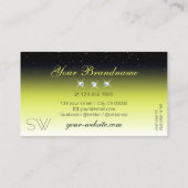 Chic Yellow Black Ombre Sparkle Diamonds Monogram Visitekaartje (Achterkant)