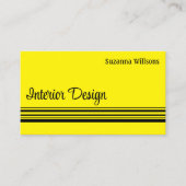 Chic Yellow Black Stripes met foto Professional Visitekaartje (Voorkant)