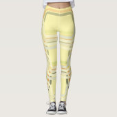 Chic Yellow Cream Curves Patroon Leggings (Voorkant)