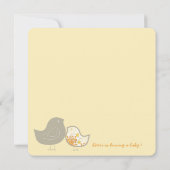 Chic Yellow Damask Chicks Baby shower Party Invite Kaart (Achterkant)