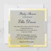 Chic Yellow en Grey Flower Baby shower Invitation Kaart (Achterkant)