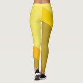 Chic Yellow en Tan Angles Leggings (Achterkant)