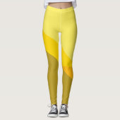 Chic Yellow en Tan Angles Leggings (Voorkant)