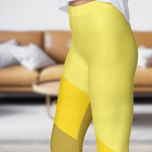 Chic Yellow en Tan Angles Leggings