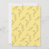 Chic Yellow en Tiber Blue Boho Botanische bruiloft Kaart (Achterkant)