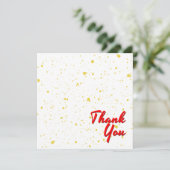 Chic Yellow Explosion Waterverf Stip Rode tekst Bedankkaart (Staand voorkant)